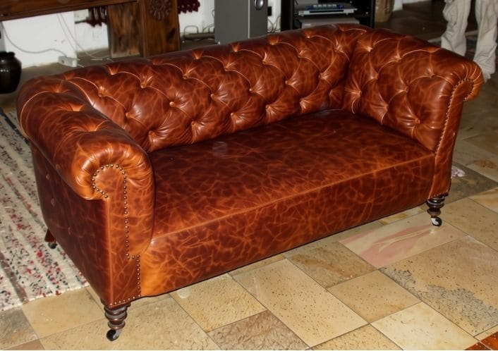 Ledersofa in Antikleder